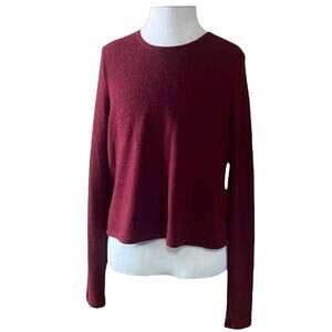 J crew burgundy crew neck sweater women's XS